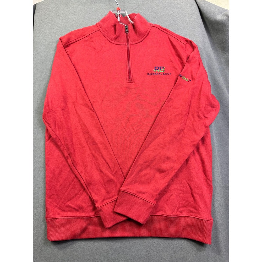 Southern Tide Men's Quarter Zip Pullover Red Cotton‎ Skipjack Logo Size M